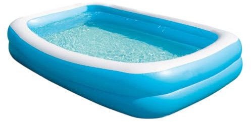 Large 1.95m x 1.4m Inflatable Pool – Family & Kids Outdoor Garden Swimming Paddling Pool – Heavy Gauge PVC – Easy to Inflate at Home – Includes Repair Patch – 440L Capacity