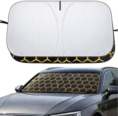 Parasol Coche Delanter, Protector Solar para Parabrisas, Anti-UV y Térmico, Compatible con Coches y SUVs 142×70 cm