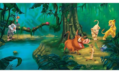 RoomMates JL1253M Disney König der Löwen, vorgeklebtes Wandbild mit 1,8 m x 3 m, ultraabziehbar