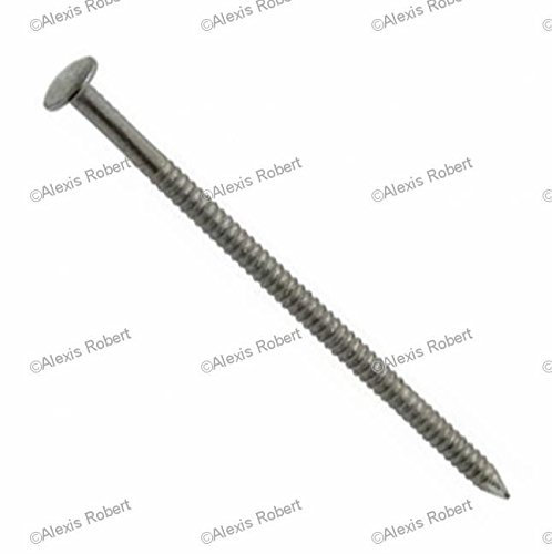 Pointe annelée tête bombée en inox (boîte) (2,7-60 - 1000-340)