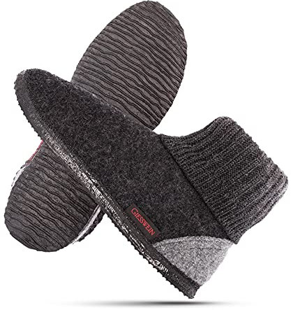 GIESSWEIN Unisex Kramsach Adults Hohe Hausschuhe, Nachtgrau 028, 45 EU