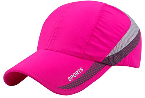 AIEOE Atmungsaktive Kappe Snapback Cap Schnelltrocknend Cap Dünn und Weich Sport Caps Outdoor Sonnen-Kappe für Wandern, Bergsteigen, Joggen, Radfahren usw - Pink