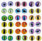 Julie Wang 100PCS 25MM Round Glass Dragon Cat Eye Craft Cabochon Cameo for Jewelry Bezel Setting or Doll Eyes Crafts Making