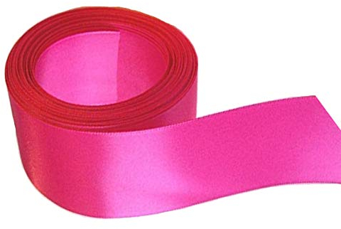 Hot Pink Satin Ribbon - 50mm Wide - 3 Meters - Many Colours - Buy 3 & Get 1 Free for Gifts Wrap, Party, Sew, Events, Decorations, Dress, Bows, Crafts, Cars, Floral