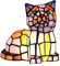 Tokira Tiffany Stil Glasmalerei Katze Tischlampe, Cat Nachttisch Art Deco Schreibtischlampe [Keine Glühbirne]