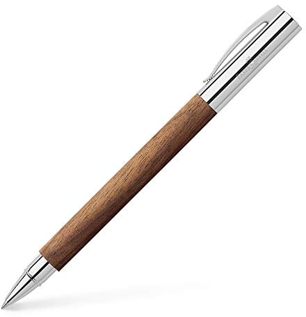 Faber-Castell 148585 - Tintenroller Ambition Nussbaum, Strichstärke 0,5 mm, Mine schwarz, inkl. Geschenkverpackung
