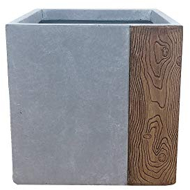 Kante RF0217A-C80811 Leichter Beton, moderner quadratischer Übertopf für den Außenbereich, Holzriste