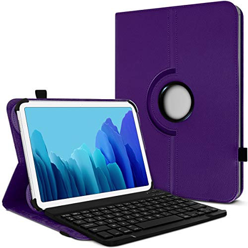 Étui de Protection et Mode Support Horizontale Couleur Violet avec Clavier Français Azerty Bluetooth pour Tablette Thomson Teo10 RK1BK8