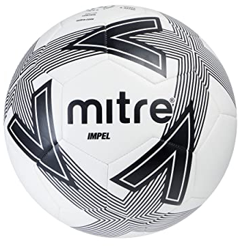 Mitre Impel L30P Fußball, hohe Strapazierfähigkeit, Formbeständigkeit, Weiß/Schwarz, 5