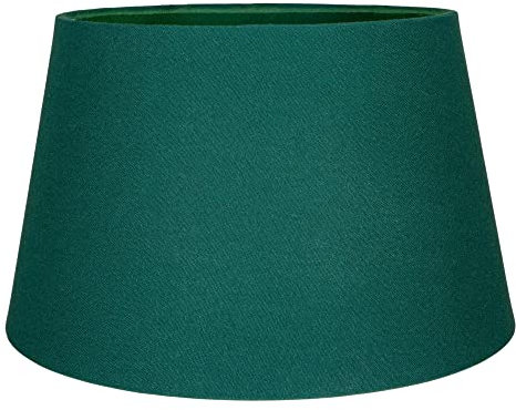 Traditional Dark Forest Green Linen Fabric Drum Table/Pendant Lampshade | 60w Maximum | Inner Fabric Lining | 30cm Diameter by Happy Homewares
