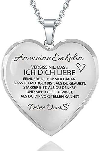 AITENME An Meine Enkelin Kette Herz Halskette Silber von Oma