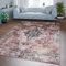 TT Home Wohnzimmer Teppich Flachgewebe Marokkanisch Design Used Look Ornamente Waschbar, Farbe: rot, Größe:160x220 cm