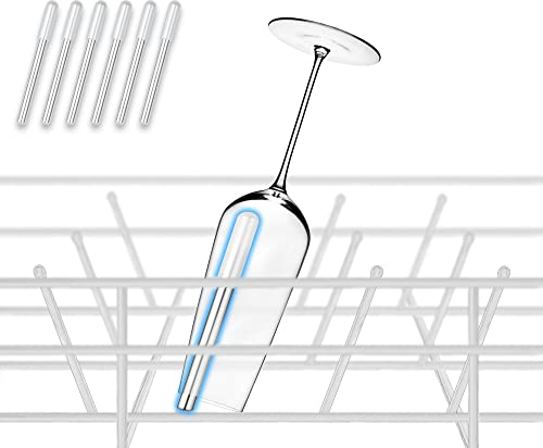 ecooe 6er-Set Flaschenhalter für Spülmaschine Glashalter mit verlängerte Silikonkappe Universelle Spülmaschineneinsatz für Weingläser, Sektfläser, Biergläser usw. (11,5 cm)
