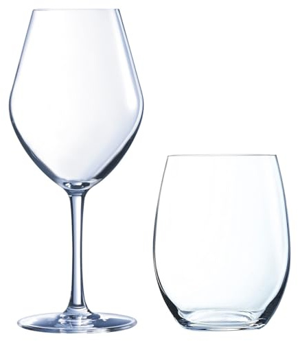 Lys - Lot de 6 verres à pied 25cl et 6 gobelets hauts 36cl