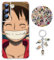 Staremeplz One -Piece Hülle für Samsung Galaxy A40 Anime Luffy Handyhülle [Mit Schlüsselbund und 50pcs Aufkleber] Cartoons Transparent Silikon Case Hülle für Samsung Galaxy A40