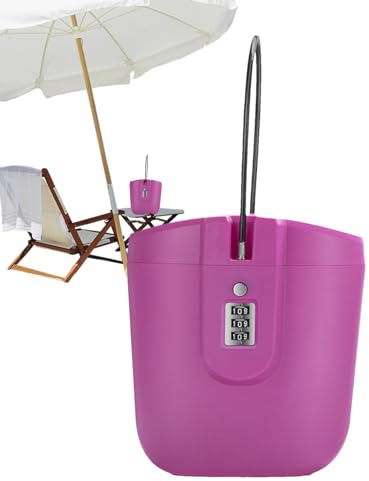 Cassetta di Sicurezza Portatile per Spiaggia, Portatile, Impermeabile, con Maniglia per Cavo Rimovibile, 2 l, Cassetta di Sicurezza per Esterni, con Password da Viaggio