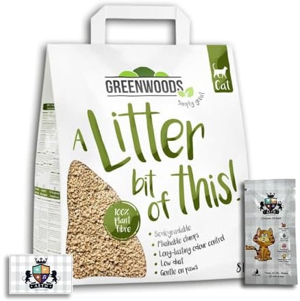 AETN Creations Litter Bundle Greenwoods Biodegradable Plant Fibre Natural Clumping Cat Litter 3.4kg with AETN Chicken Treat the Perfect Combo for Happy Cats