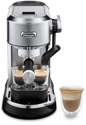 De'Longhi Dedica Maestro Plus EC950.M Machine à expresso manuelle, Café en poudre ou dosettes E.S.E, mousseur à lait automatique, technologie LatteArt automatique, Réservoir 1,6L, Arrêt automatique,