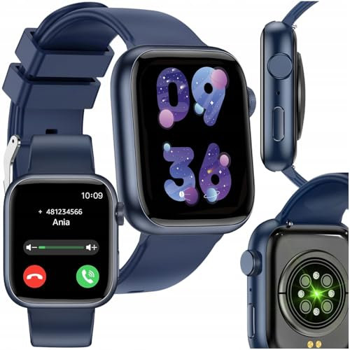 FOREVER Montre Connectée IGo Watch 3 Bleu Foncé – Montre Connectée Femme et Homme 1,83 - Montre Sport avec Podometre et Suivi du Sommeil - Smartwatch Android et iOS - Montre Connectee Étanche IP67