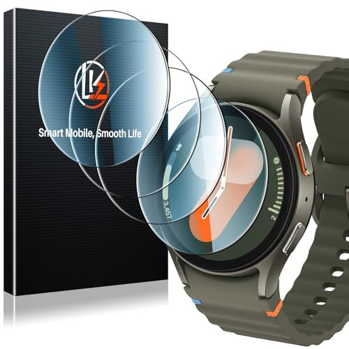 LK 4 Pack Screen Protector for Samsung Galaxy Watch 7 6 5 4 FE 44mm High Definition, Anti Scratch, Bubble Free 9H Tempered Glass Screen Protector for Samsung Smartwatch Galaxy Watch, Easy Installation