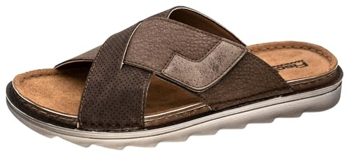 Fischer Herren Clog Pantolette gepolsterte Decksohle Elastik-Laufsohle 546663