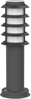 ledscom.de Wegelicht/Pollerleuchte PORU für außen, IP44, Gitter, 39 cm, anthrazit, 1x E27 max. 40W