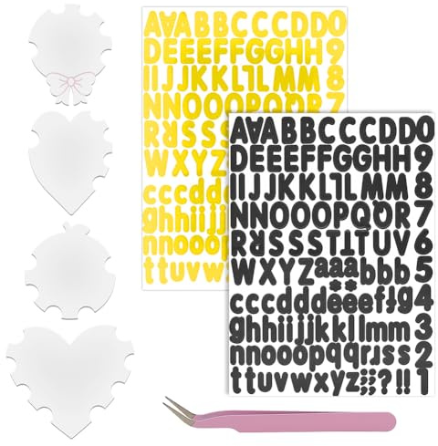 OLYCRAFT 4pcs 4 Styles Acrylic Nail Photo Props Heart-Shape Nail Art Display Board Prop for Nails Techs with 2 Sheets Letter and Number Stickers 1pc Tweezers Beauty Salon Prop for Salon Nails Display
