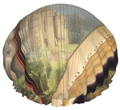 Élégant bonnet de douche en bois double couche imperméable pour homme et femme - Protection des cheveux pour le bain, masques faciaux, spa