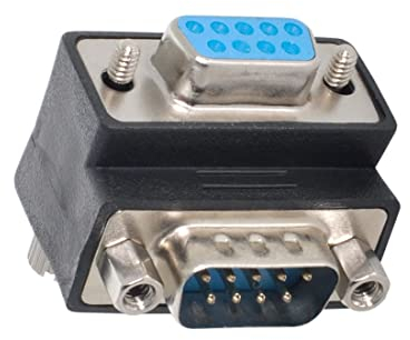chenyang CY D-Sub RS232 9-poliger abgewinkelter 90-Grad-Adapter für Verlängerung von Stecker zu Buchse