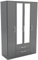Birlea Lynx 4-Door 2 Drawer Wardrobe with Mirror - High Gloss, Black