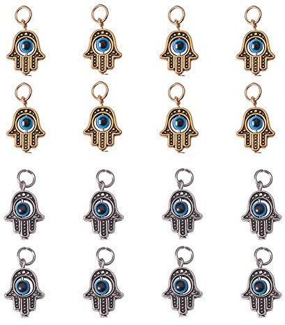 NBEADS 30 Stücke Tibetischer Stil Hand Perle, Evil Eye Lampwork-Perlen Böses-Auge-Charme Für Schmuck, Die Entdeckungen DIY Halskette