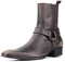 COWSDELLA Stivali da uomo in pelle con suola in gomma Stivali da Moto da Motociclista Cowboy con cerniera Chukka Stivaletti Classico Tacco Alto