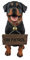 Guardian of Love – Buddy Rottweiler Willkommensstatue mit wendbarem Schild – bezaubernder Hundeanhänger für Innen- und Außenbereich, für Hundeliebhaber