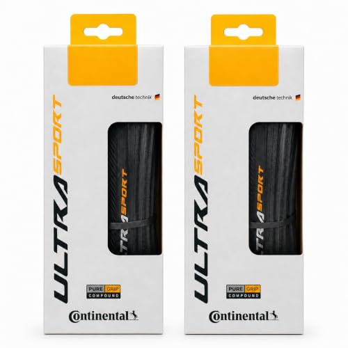 Continental Ultra Sport III 700x23 Black/Black Folding PureGrip - Pair (2 Tires)