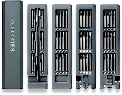 KINCOOPA 45 in 1 Precision Screwdriver Set, 42 S2 Alloy Steel Bits with 3 Hand Tools, Portable Mini Repair Kit for MacBook, Mobile Phone, Laptop, Tablet, Glasses, Watchmaker, Jewelry
