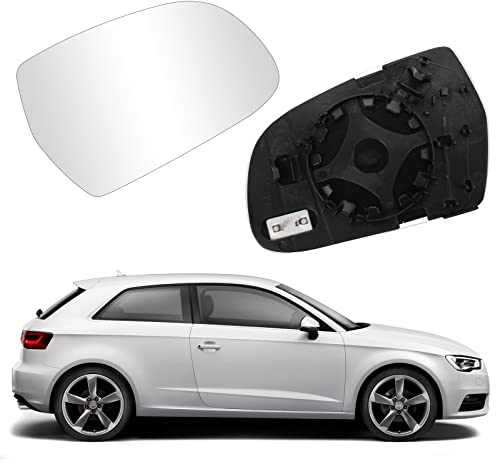 Spiegelglas Ersatz für Audi A3 8P1/Cabriolet 8P7/Sportback 8PA/A4 8K2 B8/Avant 8K5 B8/A5 8T3/Cabriolet 8F7/Sportback 8TA, Außenspiegel Glas Asphärisch Verstellbar, Umkehrlinse Rückfahrglas (Rechts)