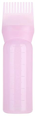 Botella aplicadora de aceite para el cabello, botella aplicadora de peine de raíz de 160 ml Botella de aceite liviana para el cabello para el tratamiento del cuero cabelludo Esencial (Rosa)