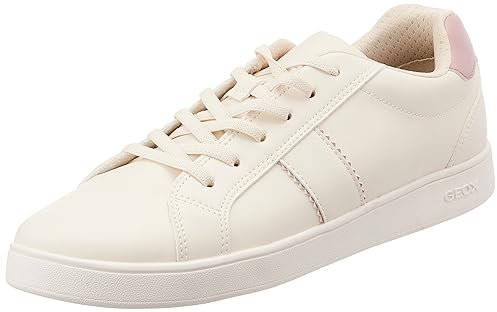 Geox J ECLYPER Girl C Sneaker, LT Ivory/Old Rose, 39 EU