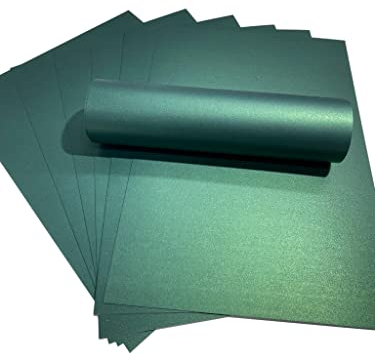 10 Blatt Royal Coloured Pearlescent A4 Karte Dekorativ 300gsm doppelseitig Royalgrün