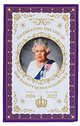 LILAJ Geschirrtuch mit Aufschrift Celebrate the Life of Queen Elizabeth II 1926–2022, ein unvergessliches Souvenir, Geschenk für Heimdekoration, Andenken-Kollektion, Ornament