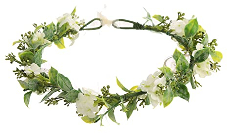 HUOGEE Blumenkranz Haare Kinder Getrocknete Blumenkranz Waldfee Kopfschmuck Künstliche Blumen Krone Haare Haar Blumenkranz Festival Kopfschmuck für Frauen und Mädchen. (Orchid)