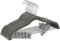 SONGMICS Cintres pour Pantalons, Lot de 10, en Velours, Longueur 42,5 cm, avec Pinces Réglables, Antiglisse, Gain de Place, pour Pantalons, Manteaux, Robes, Gris CRF012G10