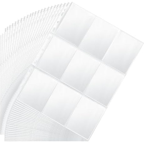 60 stück Sammelkarten Hüllen Doppelseitiger 1080 pockets,Transparent Sammelhüllen Photocard Sleeves Sammelalbum für Pokemon Spielkarte, Basketball/Fußball Karten zum Sammeln und Tauschen