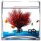 Pecera Personalidad Creativa Cuadrada de Cristal pecera Acuario hogar Sala de Estar Escritorio Tortuga Tanque decoración del Acuario Cuenco de Peces (Color : S)