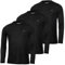Calvin Klein Mens 3 Pack T-Shirt - Black/Black/Black - S
