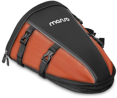 MOSISO Motorrad Hecktasche Multifunktionale wasserdichte Polyester Aufbewahrung Satteltasche, 10L Outdoor Sport Motorrad Rücksitz Leichter Tankrucksack Werkzeug Tragetasche mit Schultergurt,Orange