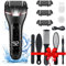 Electric Foot File, Wetisedg® Rechargeable Callus Remover for Feet, Hard Skin Remover, Pedicure kit with 3 Rollers LED Light, Foot Care Kit (Deep Dark Black)