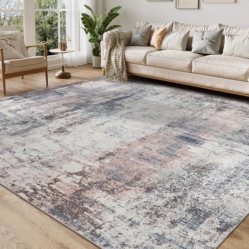 Homcomodar Abstrakter Teppich Wohnzimmer 160x230cm Großer Teppich Schlafzimmer Waschbar Moderne Teppiche Kurzflor rutschfest für Wohnzimmer Esszimmer