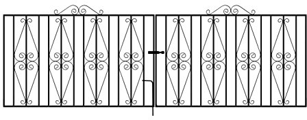 STIRLING Scroll Driveway Gates 3353mm (11ft) GAP x 914mm High galvanised wrought Iron Metal gate ST22ZP