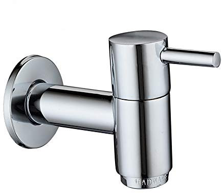 Robinet mural pour salle de bain, lavabo, baignoire, lavabo, robinets, en laiton, pour machine à laver, jardin, terrasse, finition chromée